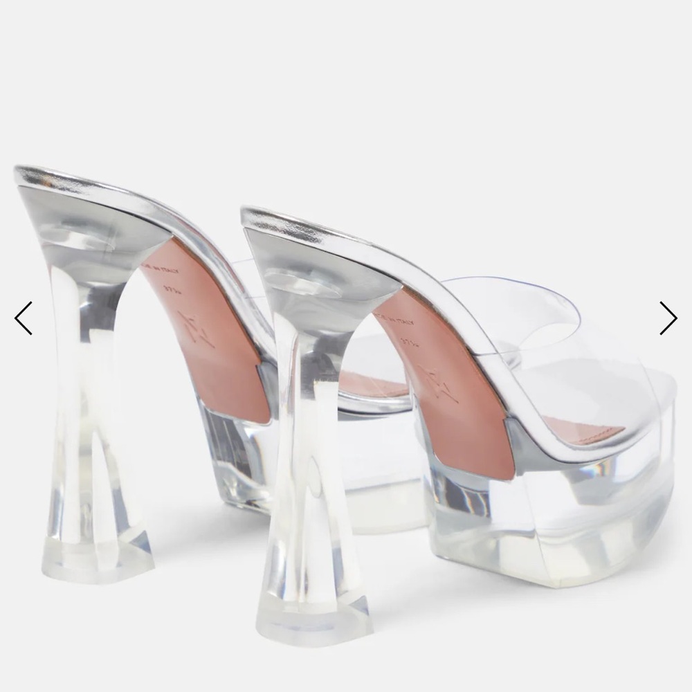 Amina Muaddi Clear Platform Heels